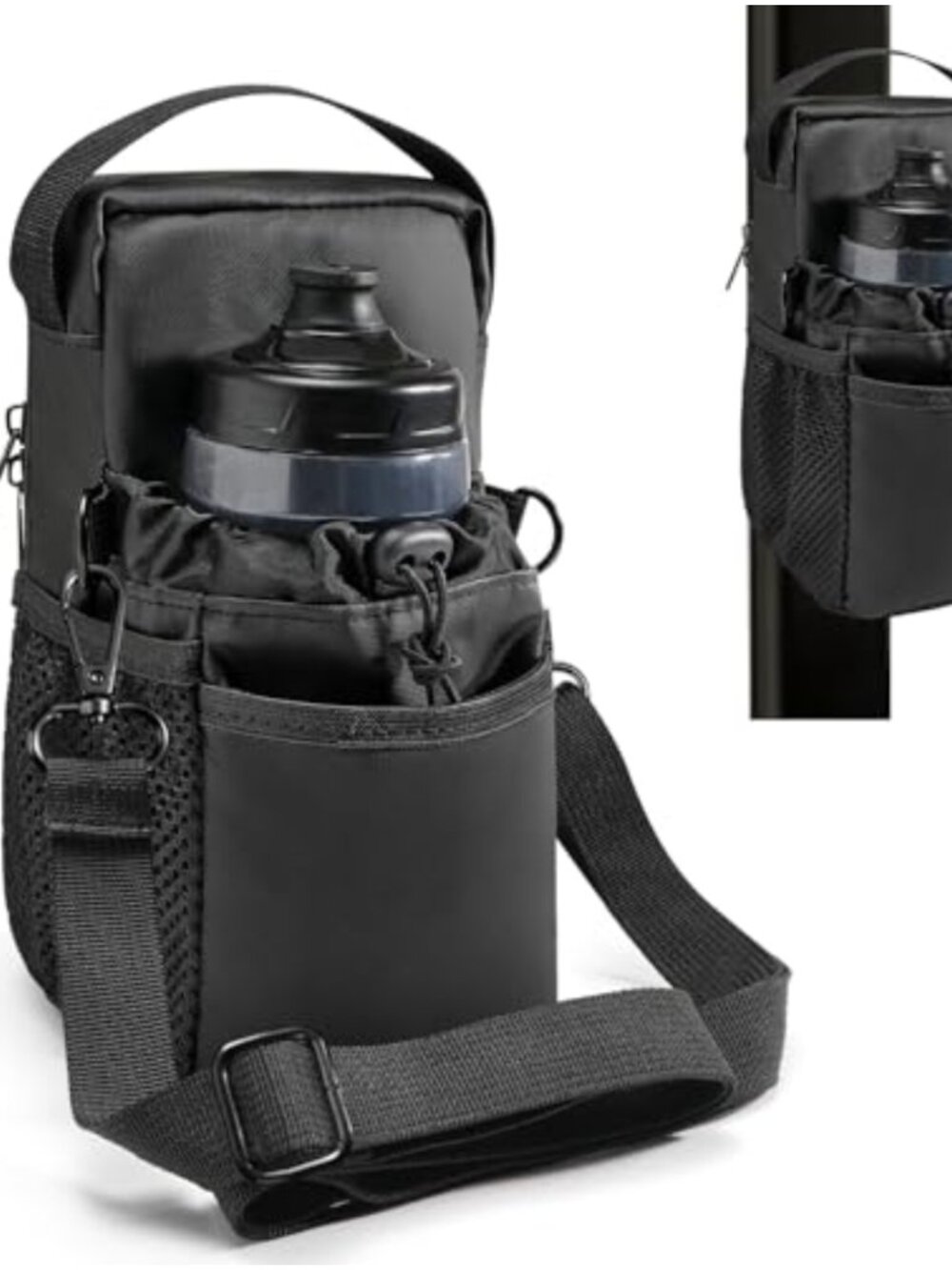 Magnetic Gym Bag Waterproof Oxford Water Bottle Holder Adjustable Strap